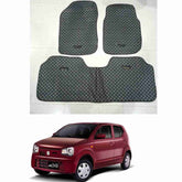 7D Floor Mats Plain Black For Suzuki Alto 2019 to 2021